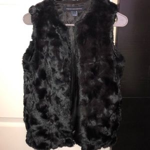 French Connection Napa Faux Fur Vest (Black)